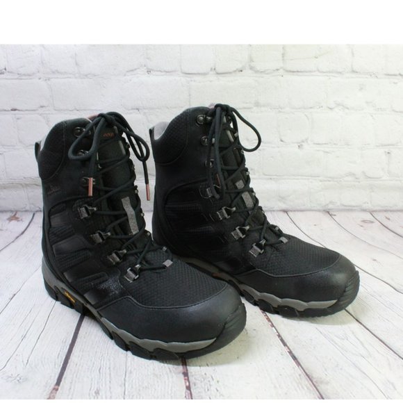 LL Bean Black Leather Waterproof Insulated Ankle Hiking Boots Size 11 M - Picture 3 of 9